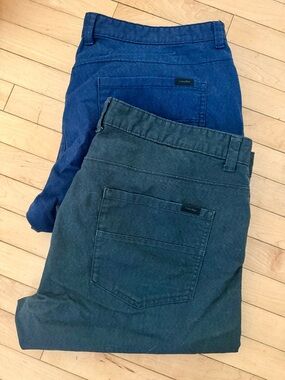Lot of 2: Calvin Klein 5-Pocket Slim/Straight Pants – Soft Cotton Modal Blend